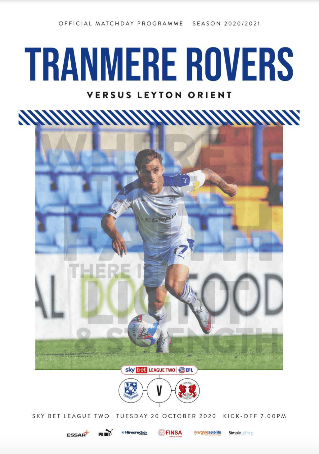 Tranmere Rovers v Leyton Orient match programme